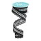 Gingham Lace Edge Wired Ribbon, 1.5" Inch Wide x 30' Feet, Black, White - For Bows, Wreaths, and Decorations